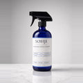 SOHJI non-toxic all-purpose surface cleaner, 16 fl oz cobalt glass spray bottle with hinoki, lavender and cedarwood